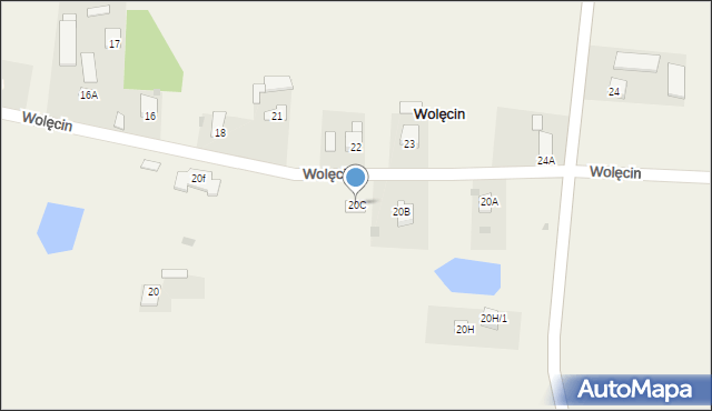 Wolęcin, Wolęcin, 20C, mapa Wolęcin