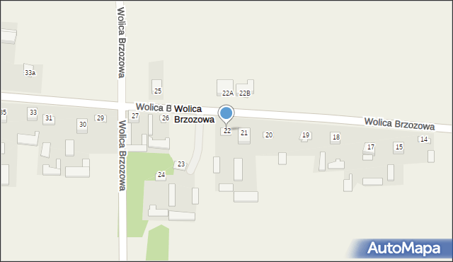 Wolica Brzozowa, Wolica Brzozowa, 22, mapa Wolica Brzozowa