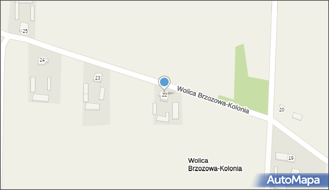 Wolica Brzozowa-Kolonia, Wolica Brzozowa-Kolonia, 22, mapa Wolica Brzozowa-Kolonia