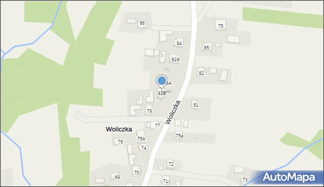 Woliczka, Woliczka, 82B, mapa Woliczka