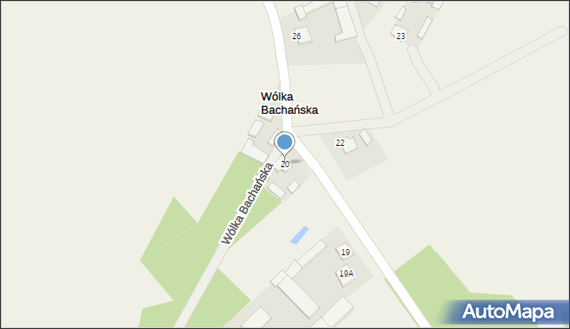 Wólka Bachańska, Wólka Bachańska, 20, mapa Wólka Bachańska