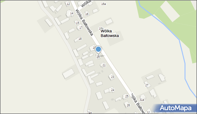 Wólka Bałtowska, Wólka Bałtowska, 20, mapa Wólka Bałtowska