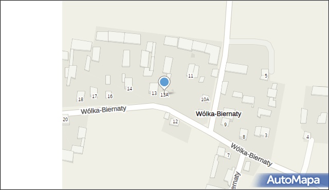 Wólka-Biernaty, Wólka-Biernaty, 13A, mapa Wólka-Biernaty