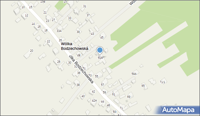 Wólka Bodzechowska, Wólka Bodzechowska, 51A, mapa Wólka Bodzechowska