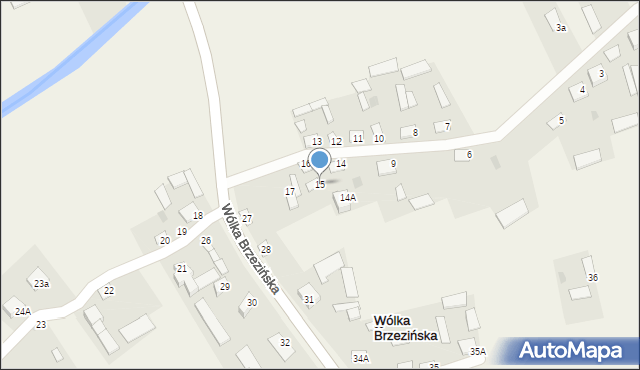 Wólka Brzezińska, Wólka Brzezińska, 15, mapa Wólka Brzezińska