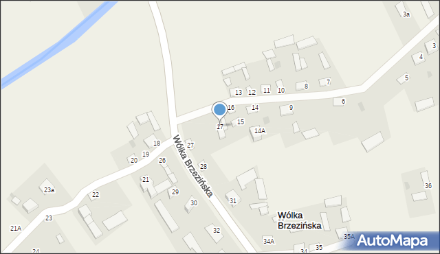 Wólka Brzezińska, Wólka Brzezińska, 17, mapa Wólka Brzezińska