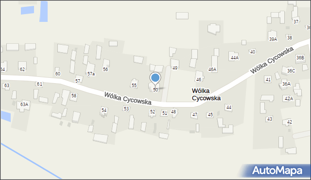 Wólka Cycowska, Wólka Cycowska, 50, mapa Wólka Cycowska