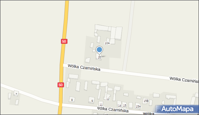 Wólka Czarnińska, Wólka Czarnińska, 10, mapa Wólka Czarnińska