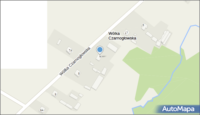 Wólka Czarnogłowska, Wólka Czarnogłowska, 7, mapa Wólka Czarnogłowska