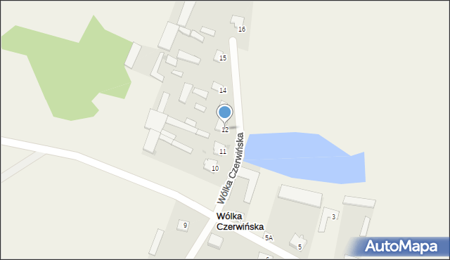 Wólka Czerwińska, Wólka Czerwińska, 12, mapa Wólka Czerwińska