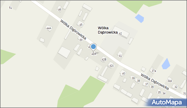 Wólka Dąbrowicka, Wólka Dąbrowicka, 42A, mapa Wólka Dąbrowicka