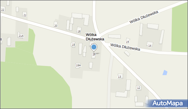 Wólka Dłużewska, Wólka Dłużewska, 16, mapa Wólka Dłużewska