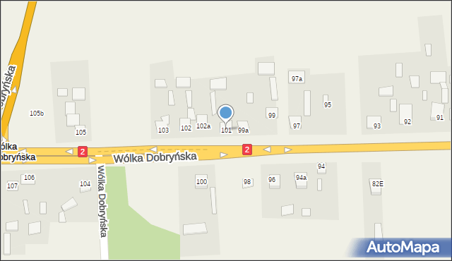 Wólka Dobryńska, Wólka Dobryńska, 101, mapa Wólka Dobryńska