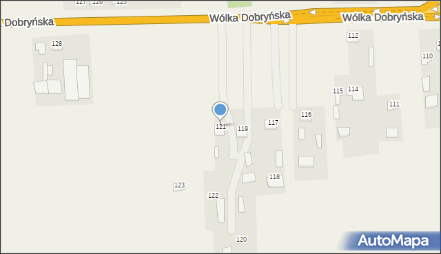 Wólka Dobryńska, Wólka Dobryńska, 121, mapa Wólka Dobryńska