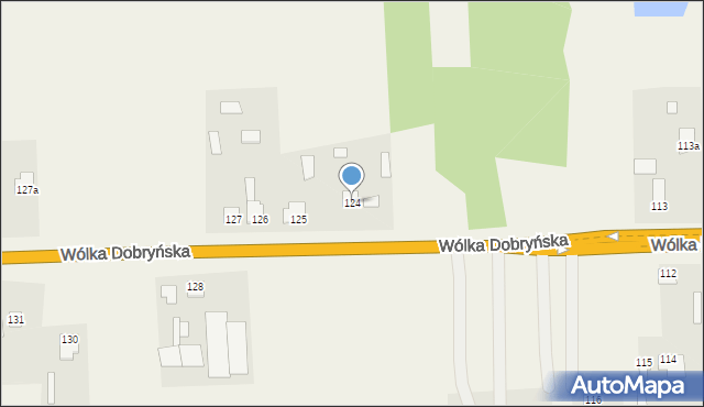 Wólka Dobryńska, Wólka Dobryńska, 124, mapa Wólka Dobryńska