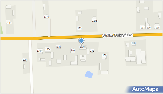 Wólka Dobryńska, Wólka Dobryńska, 132, mapa Wólka Dobryńska