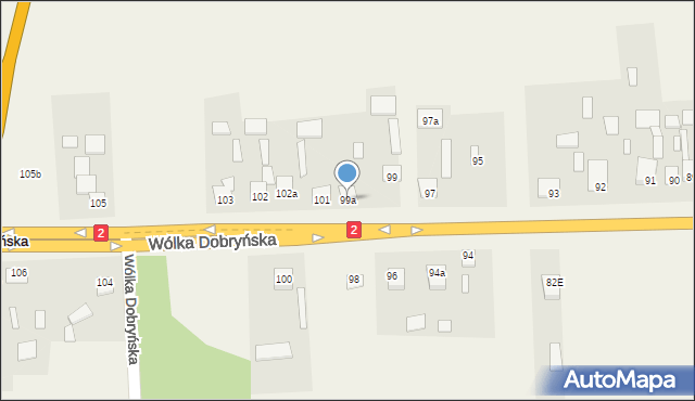 Wólka Dobryńska, Wólka Dobryńska, 99a, mapa Wólka Dobryńska