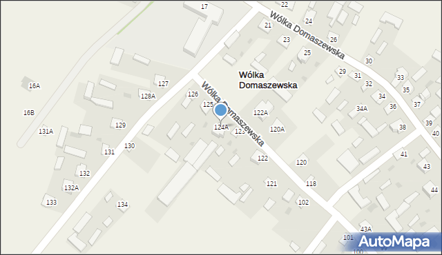 Wólka Domaszewska, Wólka Domaszewska, 124A, mapa Wólka Domaszewska