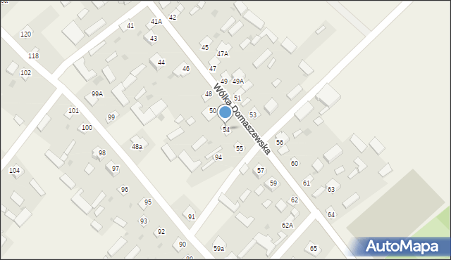 Wólka Domaszewska, Wólka Domaszewska, 54, mapa Wólka Domaszewska