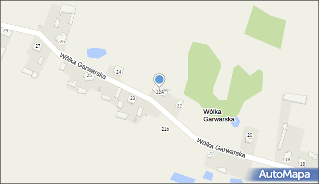 Wólka Garwarska, Wólka Garwarska, 22A, mapa Wólka Garwarska