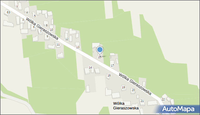 Wólka Gieraszowska, Wólka Gieraszowska, 15, mapa Wólka Gieraszowska