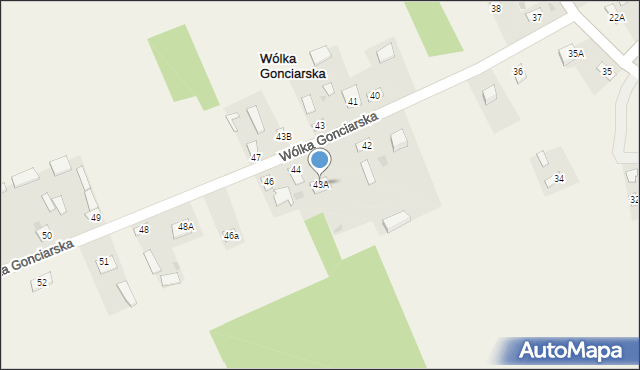 Wólka Gonciarska, Wólka Gonciarska, 43A, mapa Wólka Gonciarska