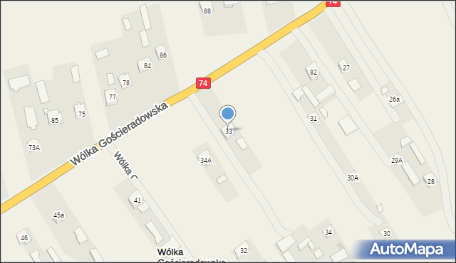 Wólka Gościeradowska, Wólka Gościeradowska, 33, mapa Wólka Gościeradowska