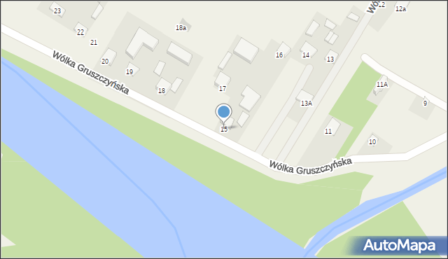 Wólka Gruszczyńska, Wólka Gruszczyńska, 15, mapa Wólka Gruszczyńska