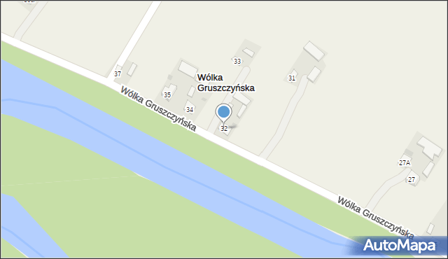 Wólka Gruszczyńska, Wólka Gruszczyńska, 32, mapa Wólka Gruszczyńska