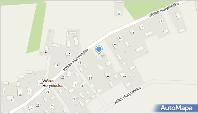 Wólka Horyniecka, Wólka Horyniecka, 12, mapa Wólka Horyniecka