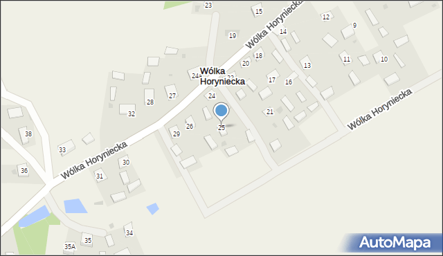 Wólka Horyniecka, Wólka Horyniecka, 25, mapa Wólka Horyniecka