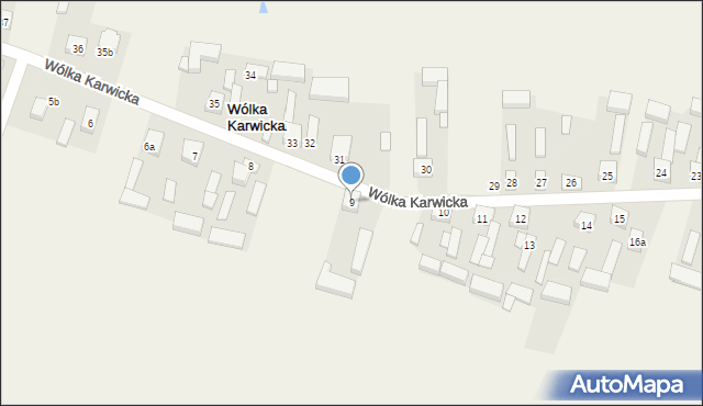 Wólka Karwicka, Wólka Karwicka, 9, mapa Wólka Karwicka