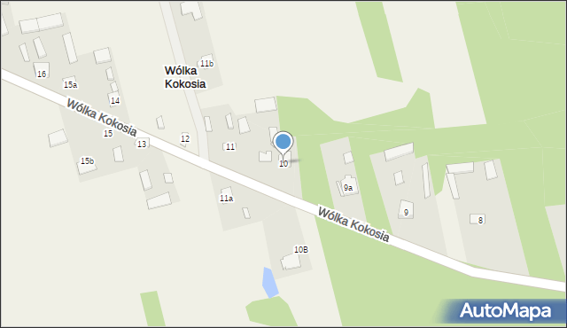 Wólka Kokosia, Wólka Kokosia, 10, mapa Wólka Kokosia