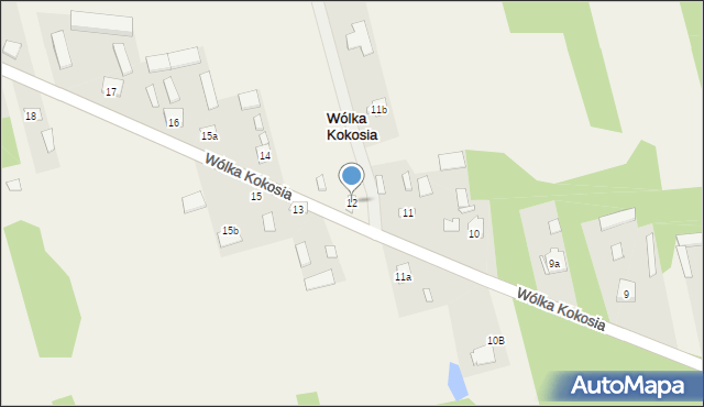 Wólka Kokosia, Wólka Kokosia, 12, mapa Wólka Kokosia