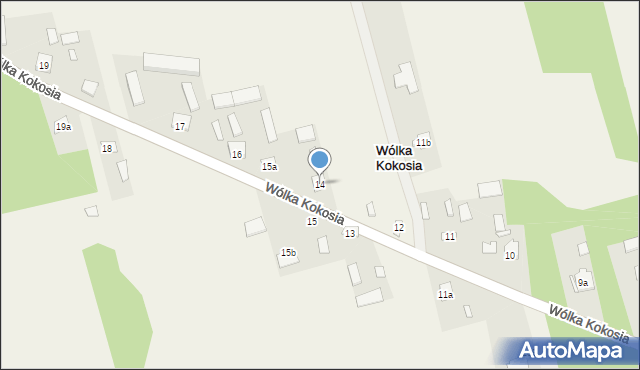 Wólka Kokosia, Wólka Kokosia, 14, mapa Wólka Kokosia