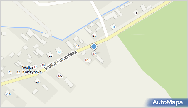 Wólka Kolczyńska, Wólka Kolczyńska, 12, mapa Wólka Kolczyńska