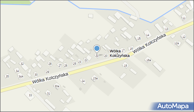 Wólka Kolczyńska, Wólka Kolczyńska, 21, mapa Wólka Kolczyńska