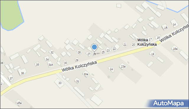 Wólka Kolczyńska, Wólka Kolczyńska, 26, mapa Wólka Kolczyńska