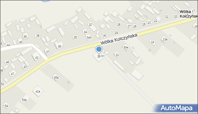 Wólka Kolczyńska, Wólka Kolczyńska, 33, mapa Wólka Kolczyńska