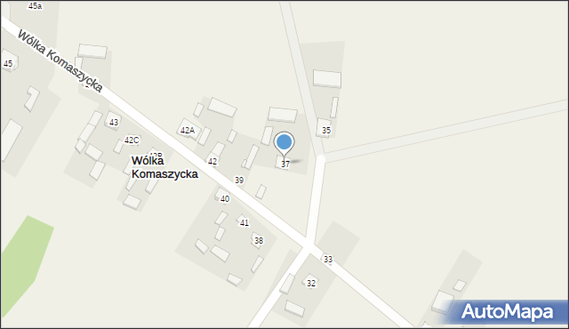 Wólka Komaszycka, Wólka Komaszycka, 37, mapa Wólka Komaszycka