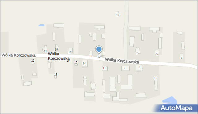 Wólka Korczowska, Wólka Korczowska, 12, mapa Wólka Korczowska