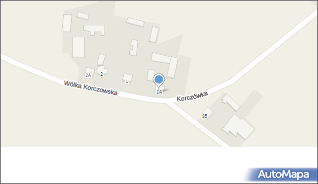 Wólka Korczowska, Wólka Korczowska, 1A, mapa Wólka Korczowska