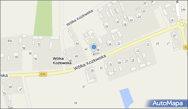 Wólka Kozłowska, Wólka Kozłowska, 40, mapa Wólka Kozłowska