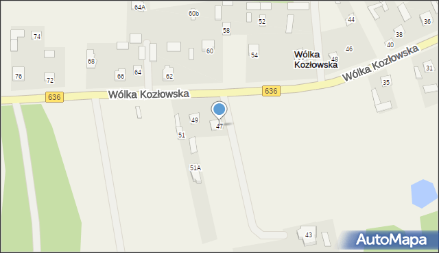 Wólka Kozłowska, Wólka Kozłowska, 47, mapa Wólka Kozłowska