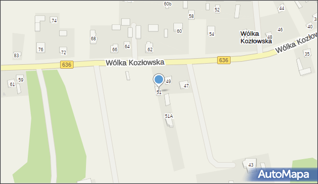 Wólka Kozłowska, Wólka Kozłowska, 51, mapa Wólka Kozłowska