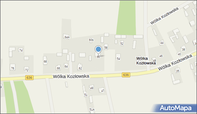 Wólka Kozłowska, Wólka Kozłowska, 60, mapa Wólka Kozłowska