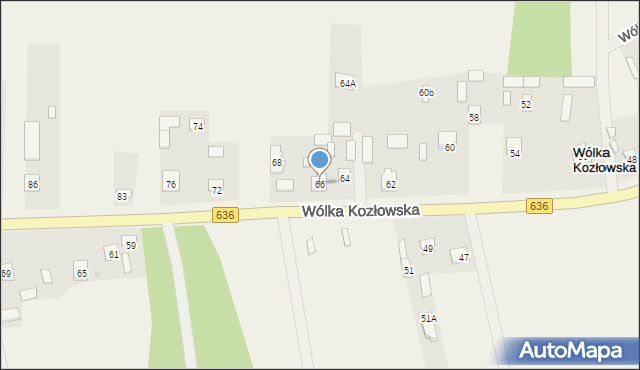 Wólka Kozłowska, Wólka Kozłowska, 66, mapa Wólka Kozłowska