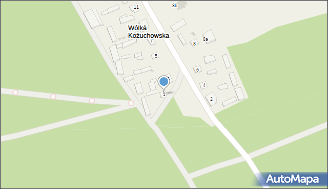 Wólka Kożuchowska, Wólka Kożuchowska, 1, mapa Wólka Kożuchowska