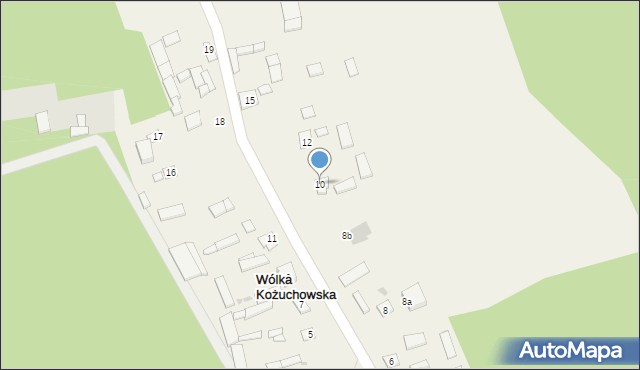 Wólka Kożuchowska, Wólka Kożuchowska, 10, mapa Wólka Kożuchowska