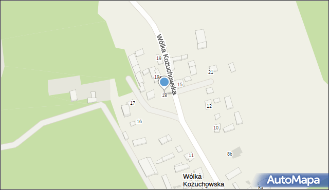 Wólka Kożuchowska, Wólka Kożuchowska, 18, mapa Wólka Kożuchowska